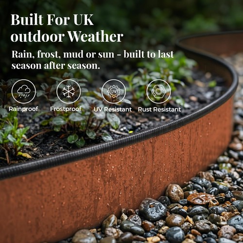 Lawn edging corten steel - lawn,
