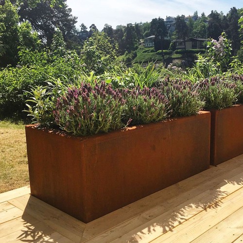 Corten steel rectangle cube - steel,