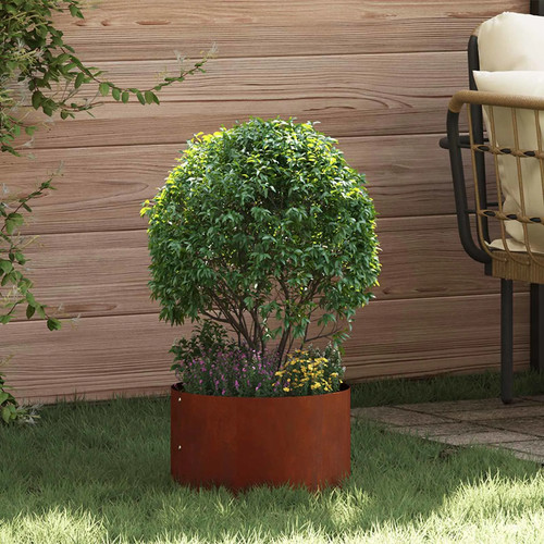 Planter ring brown corten - planter,