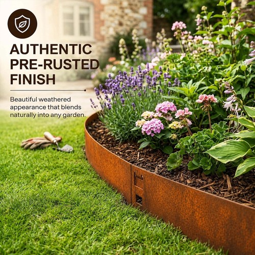 15cm corten steel lawn - x,