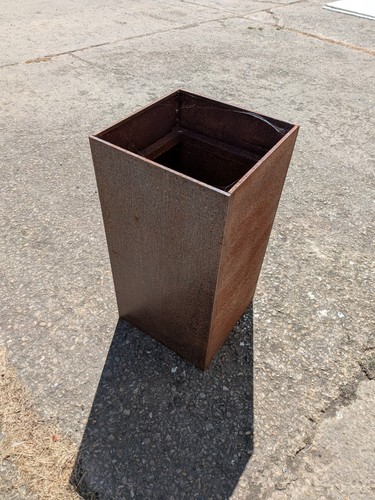 Corten steel hollo planter - corten,