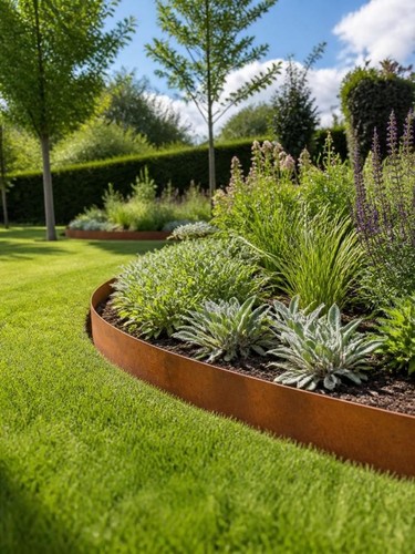Corten steel lawn edging - steel,