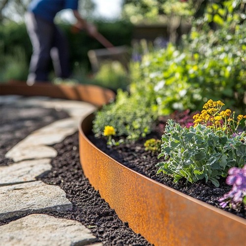 Corten steel lawn edging - edging, set