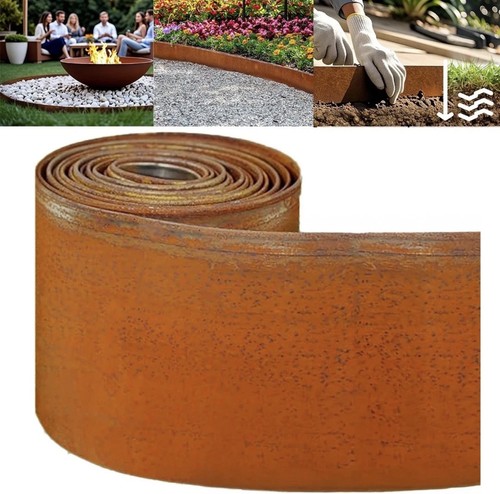 Corten steel lawn edging 10m - corten,