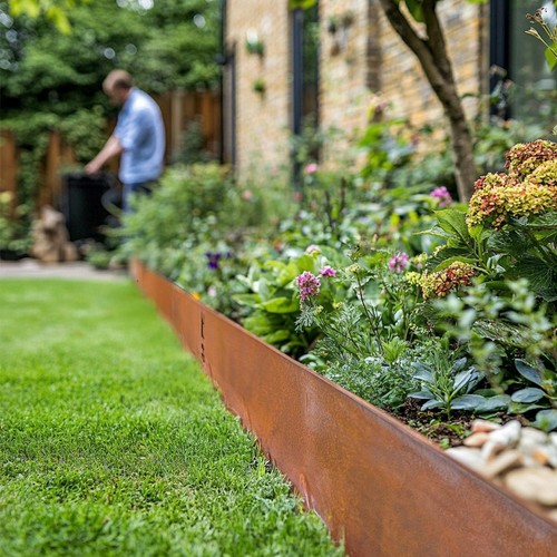 Corten steel lawn edging - corten,