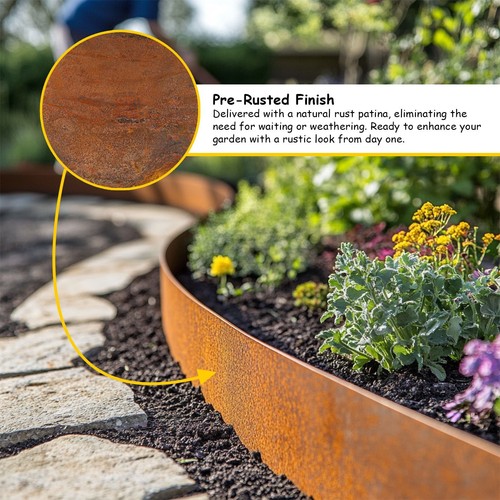 10m metal garden edging corten - edging,