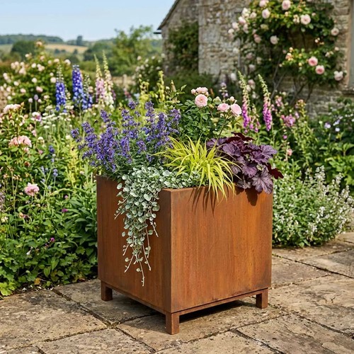 Corten steel cube - steel,