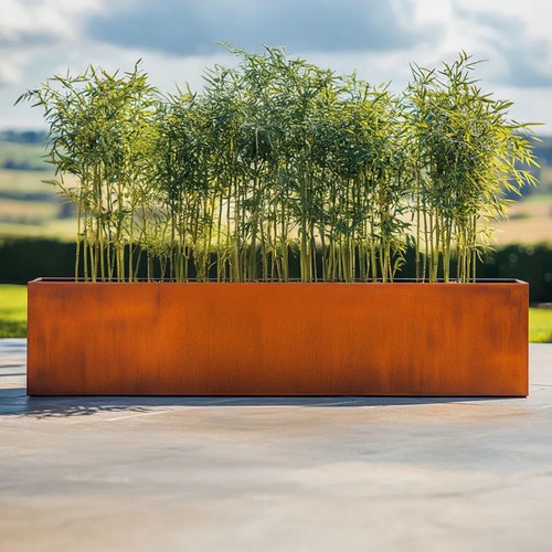 Corten steel trough planter - trough,